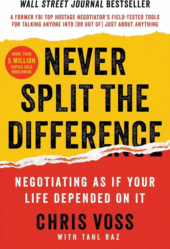 Never Split the Difference by Chris Voss, Tahl Raz book cover - The Sequoia Books